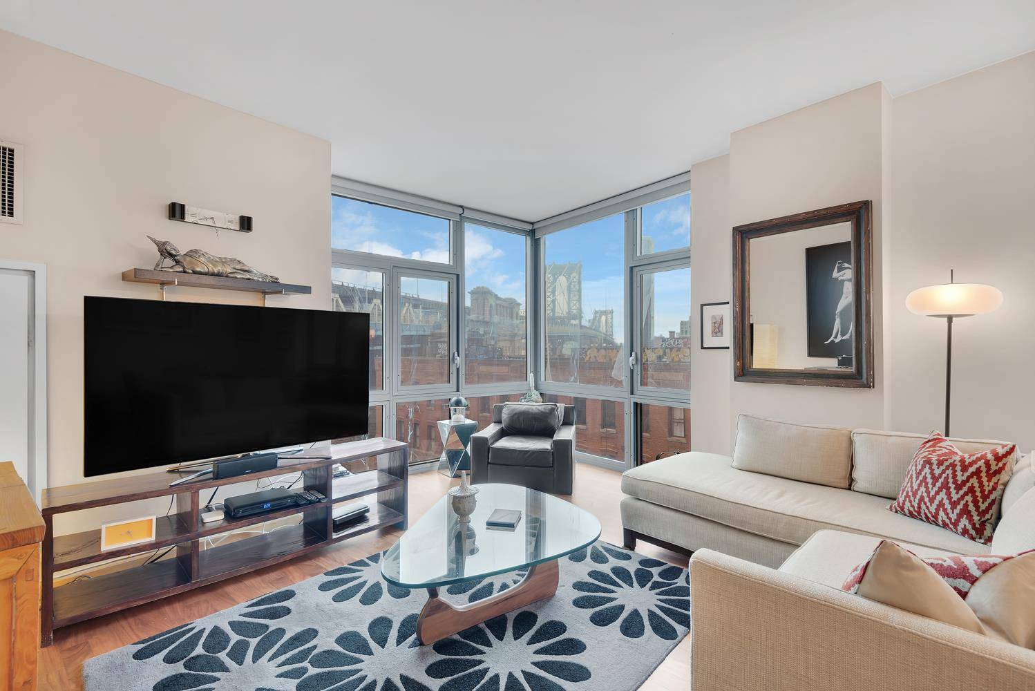 Residence 8A is a magnificent two bedroom, two bath that sets you in the heart of DUMBO.
