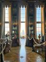 Dining area featuring plenty of natural light, a chandelier, and a water view