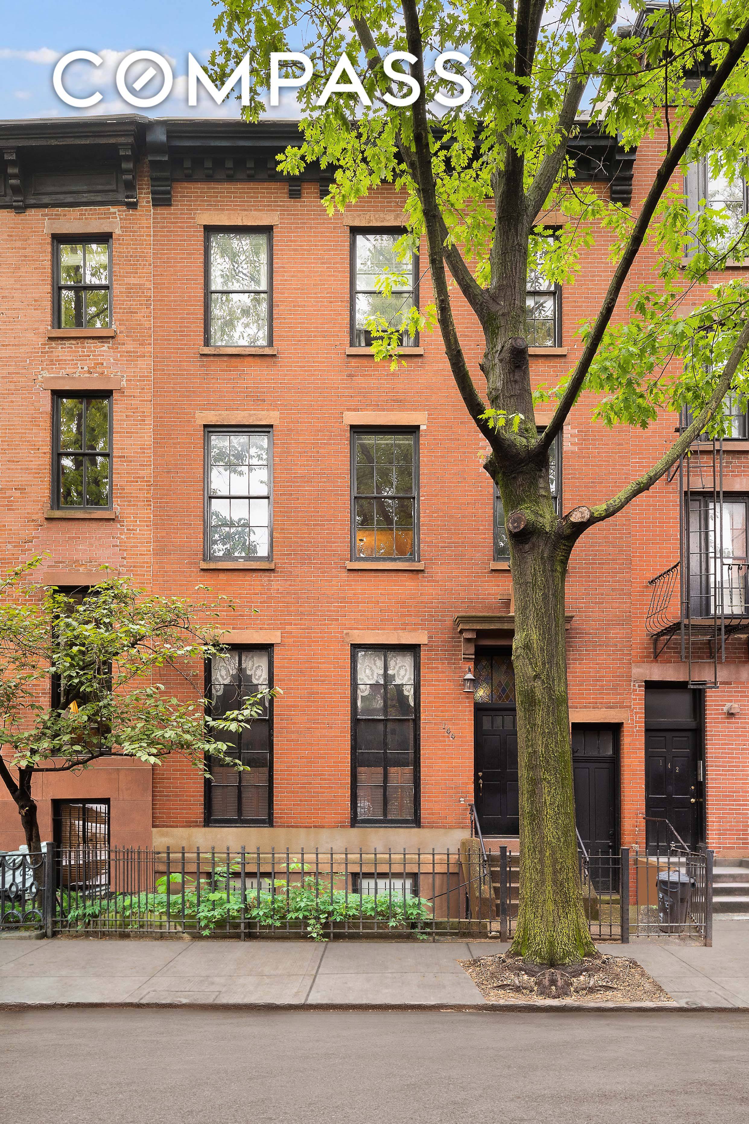 Welcome to 144 Baltic Street, a rare 25 wide classic brownstone in Cobble Hill situated directly across Warren Place Mews.