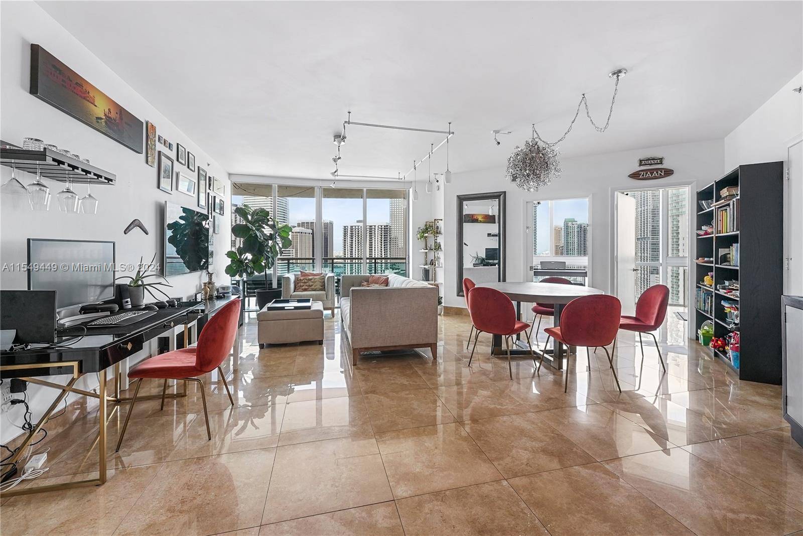 Fully upgraded Corner 3 bed 2 bath at Wind Riverfront, large balcony with beautiful panoramic views of Miami River, Brickell, city skyline and Biscayne Bay.