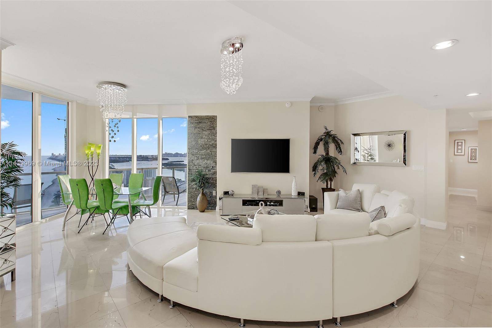 Gorgeous fully furnished penthouse in prestigious Sunny Isles Beach with unobstructed panoramic views of the ocean, intracoastal, and downtown from every room.
