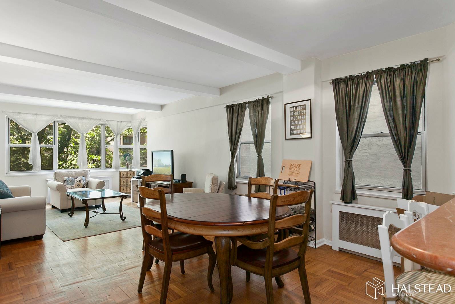 Built in 1948 The Park Gramercy is offering a large corner one bed one bath with three exposures and a 28ft living room.