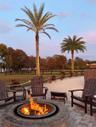 Fire pit area with Sand bottom and a smokeless Breeo Zentro