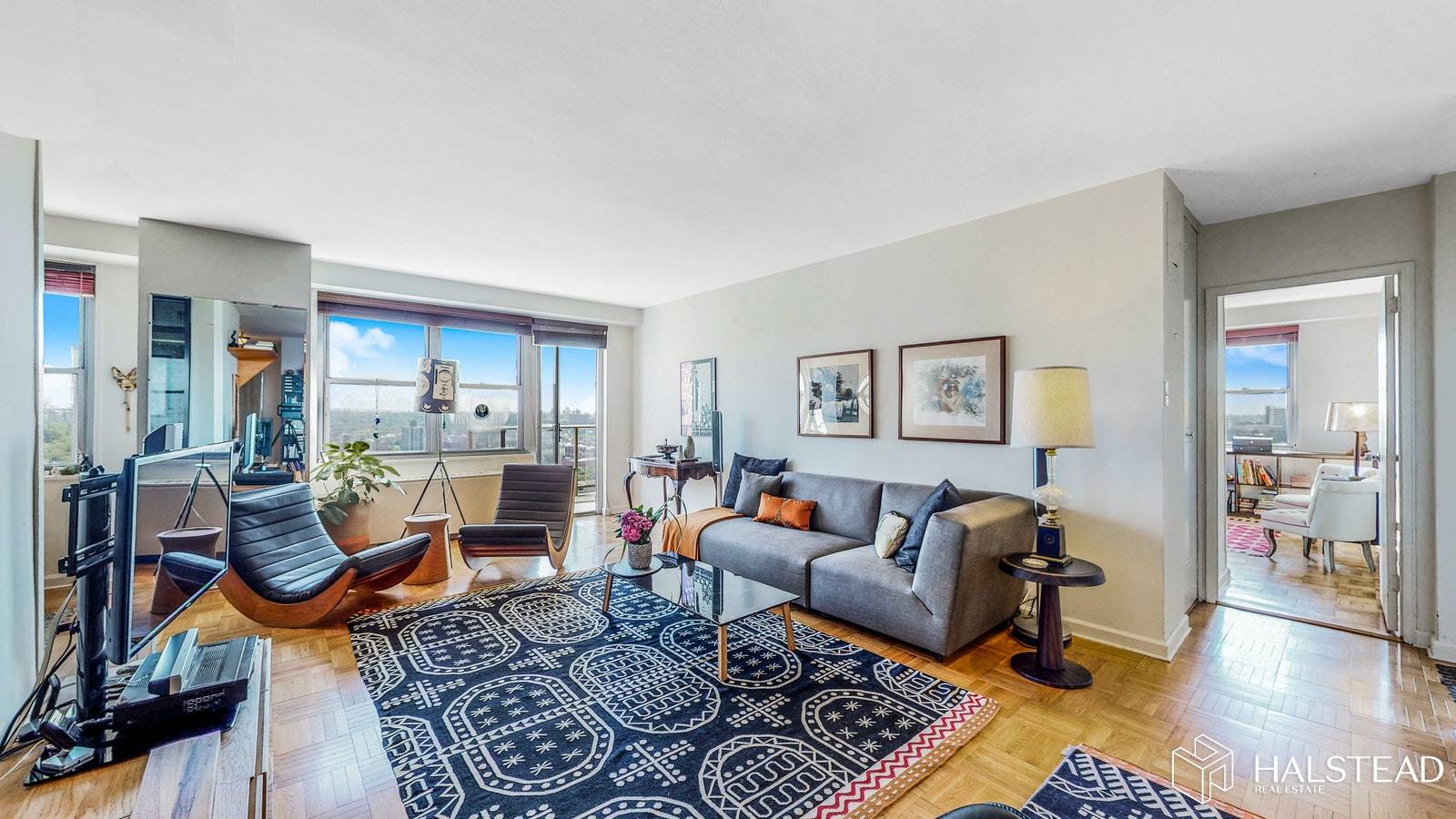 Fantastic two bedroom, two bath renovated coop on the penthouse floor with a terrace.
