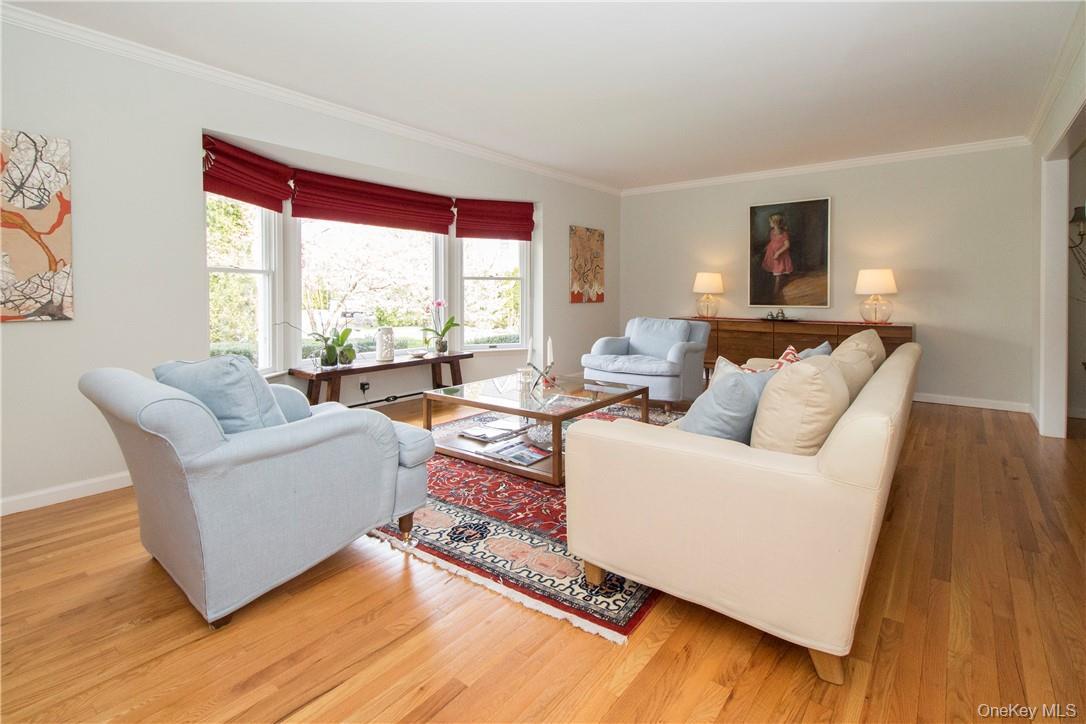 Living room with bay window