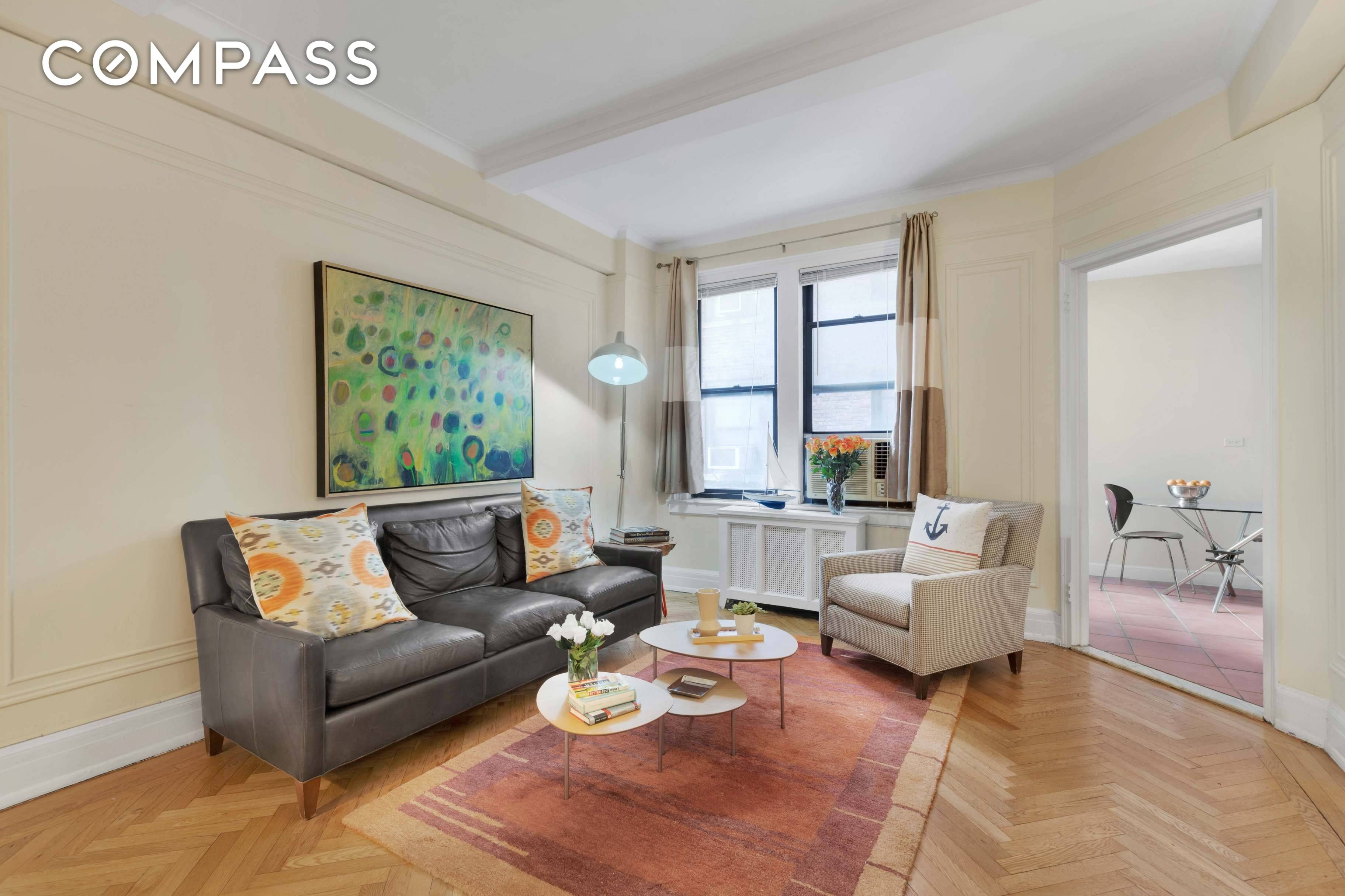 Feel right at home in this high floor, pre war, oversized one bedroom at the Verdi.