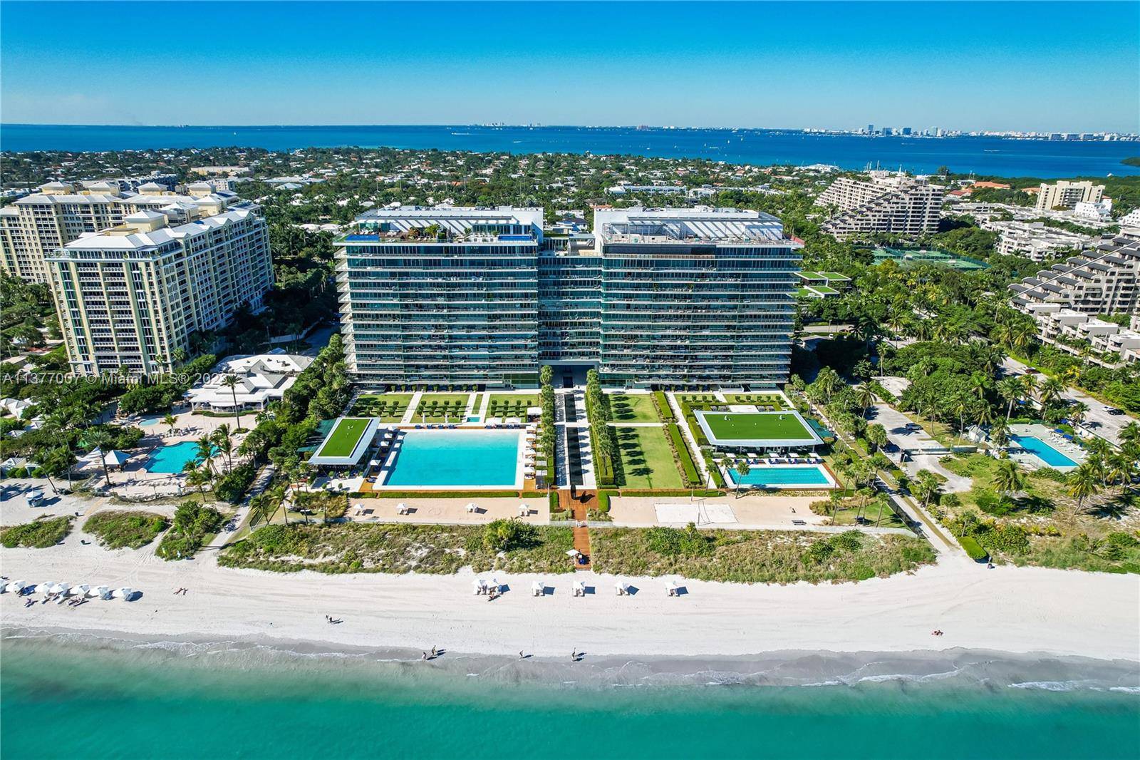 Gorgeous, fully furnished, finely finished flow through unit at the exclusive beachfront Oceana in Key Biscayne !