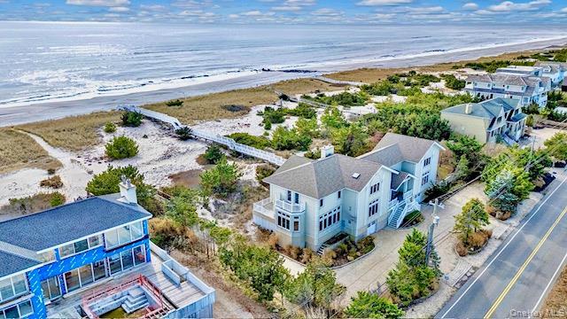 Bird's eye view of unending shoreline