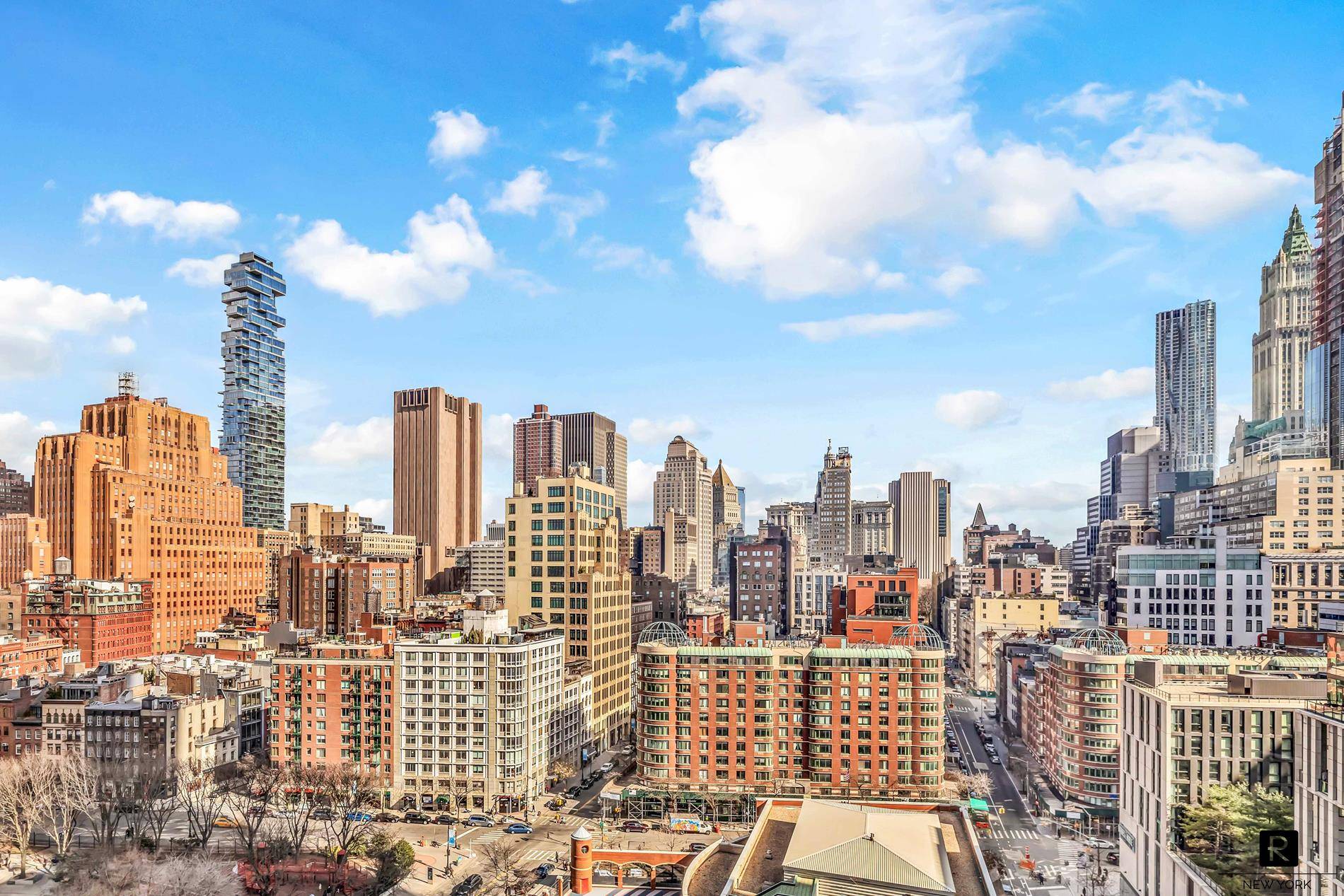 Lease out Amazing city views from this corner two bedroom, two and a half bath home in prime Tribeca.