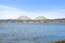 The Hudson River and Mario Cuomo Bridge as seen from Piermont Landing.