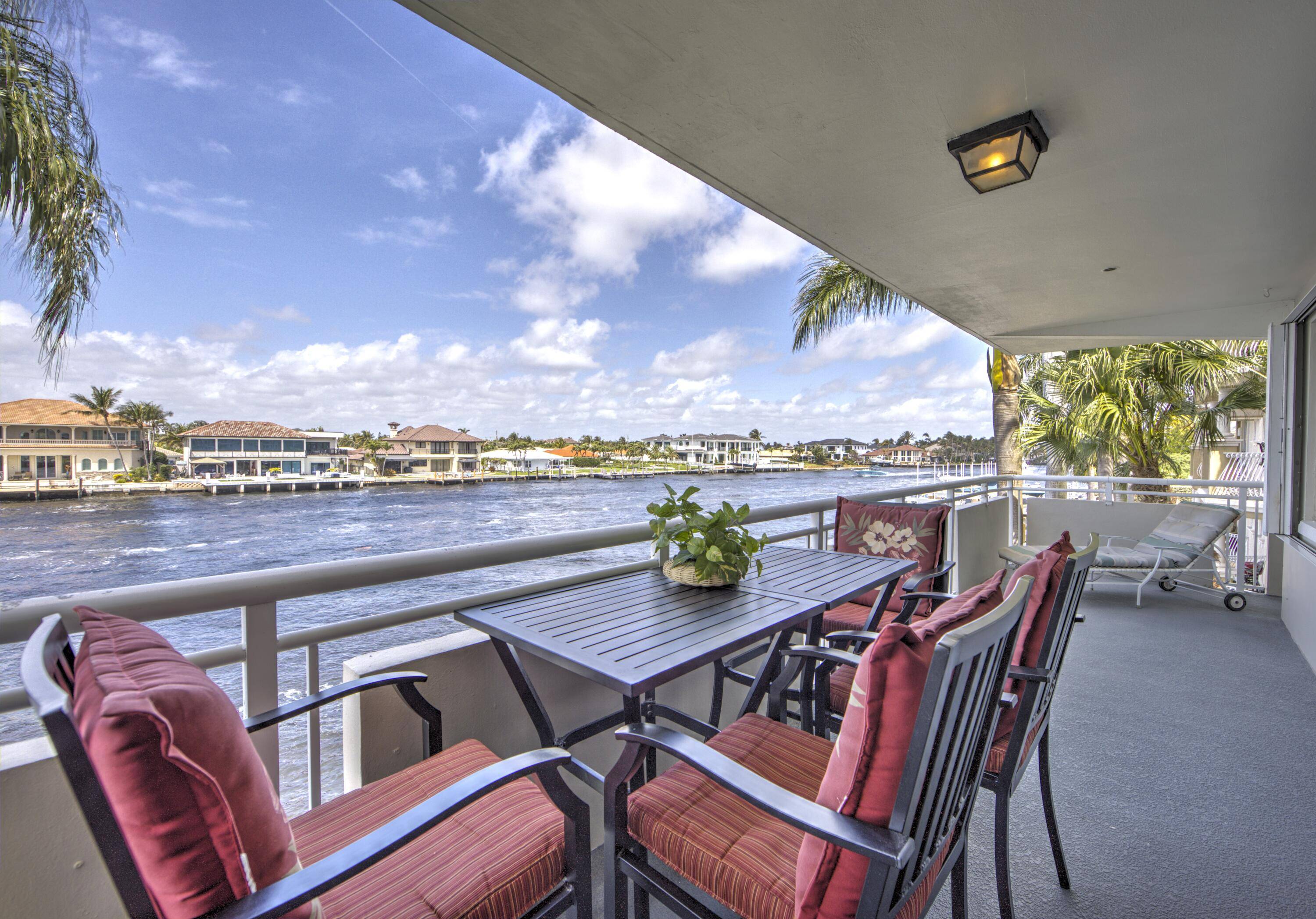 Front Row Waterfront ! Rarely available corner unit with direct waterfront, nothing to obscure the sweeping Westerly views of the intracoastal and beyond.