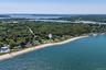 Aerial view of expansive coastline