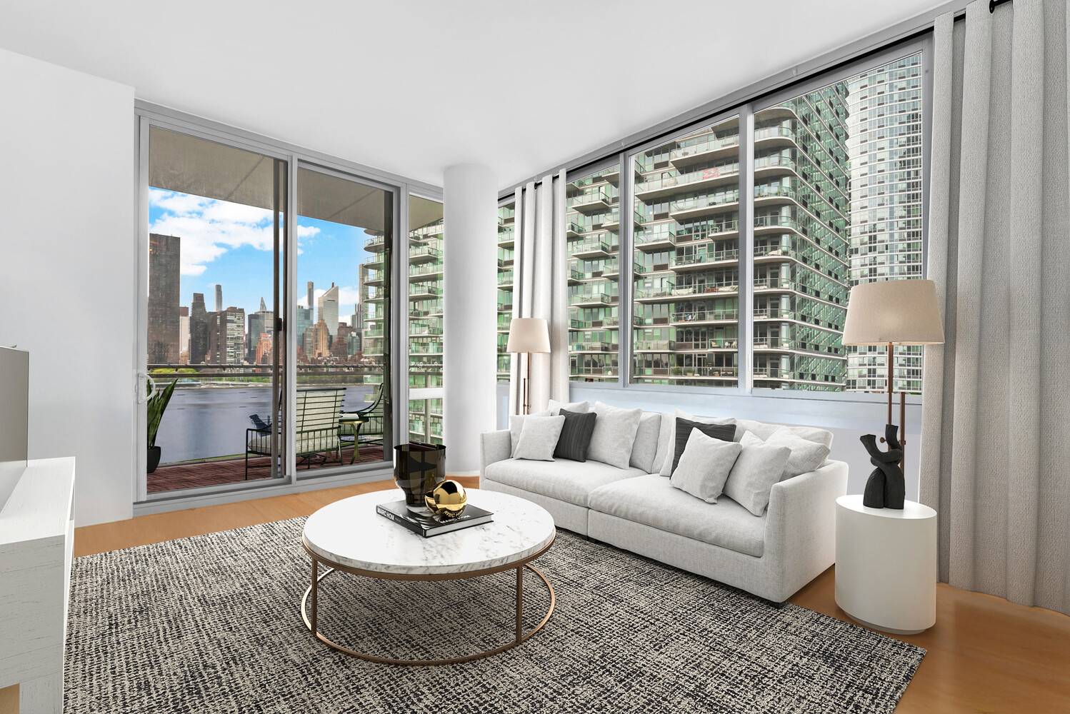 Stylish 1 Bedroom with Balcony and Iconic River amp ; PepsiCola Sign Views at 46 30 Center Boulevard This elegant North West facing 1 bedroom, 1 bathroom residence offers 777 ...