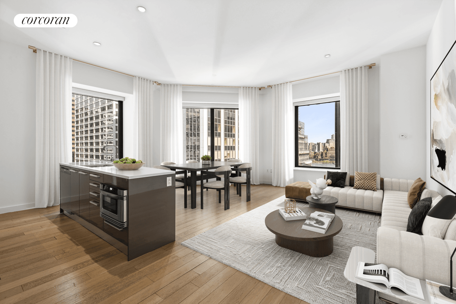 Breathtaking River Views Oversized 6ft Windows Over 1, 400 SqFt Top Tier Features Throughout75 Wall Street, Residence 22O is an exquisite split corner 2 Bedroom, 2 Bathroom unit showcasing breathtaking ...