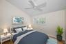 Virtually staged bedroom thee