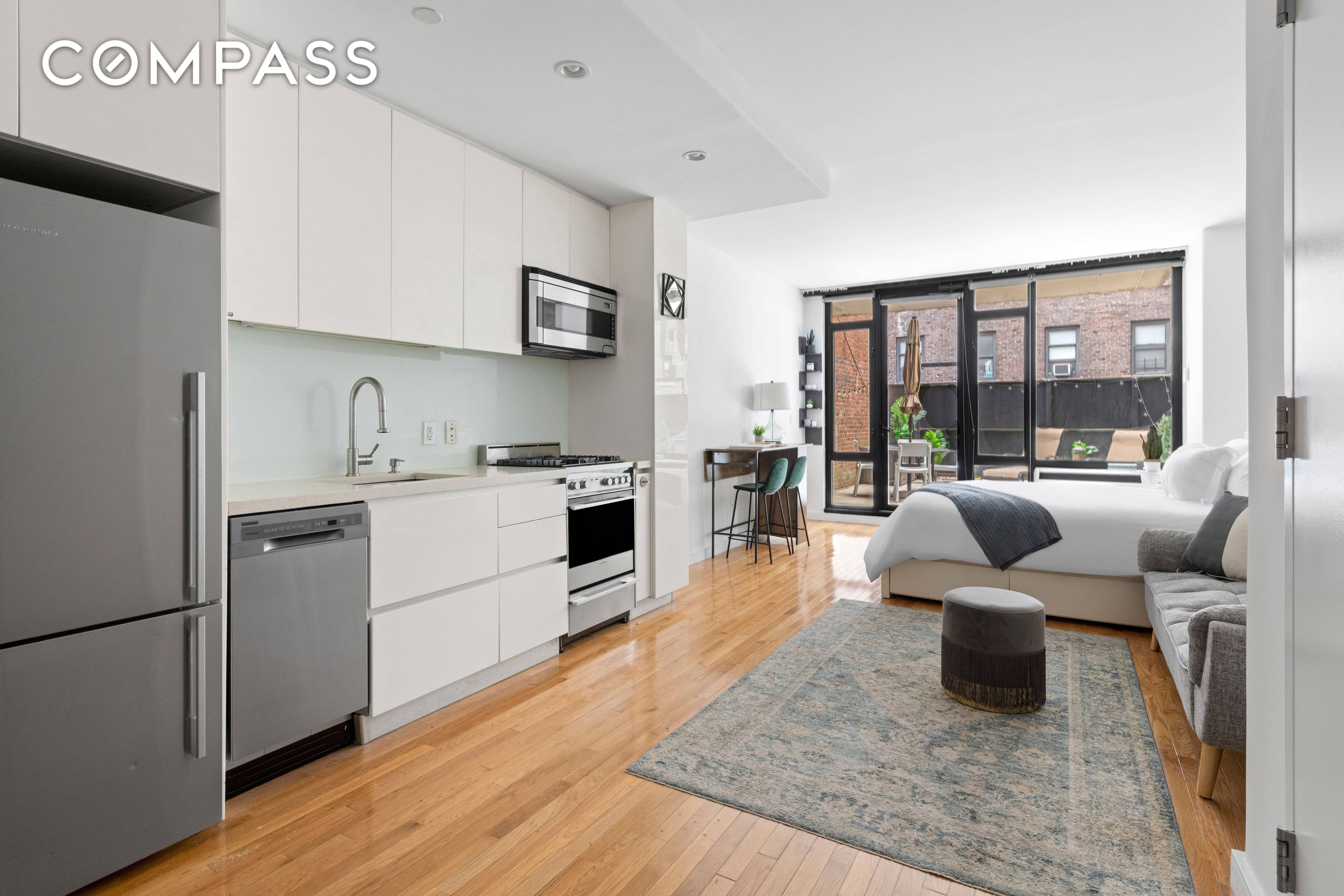 Welcome home to your south facing studio with floor to ceiling windows boasting a massive 300 square foot private terrace that truly sets it apart.