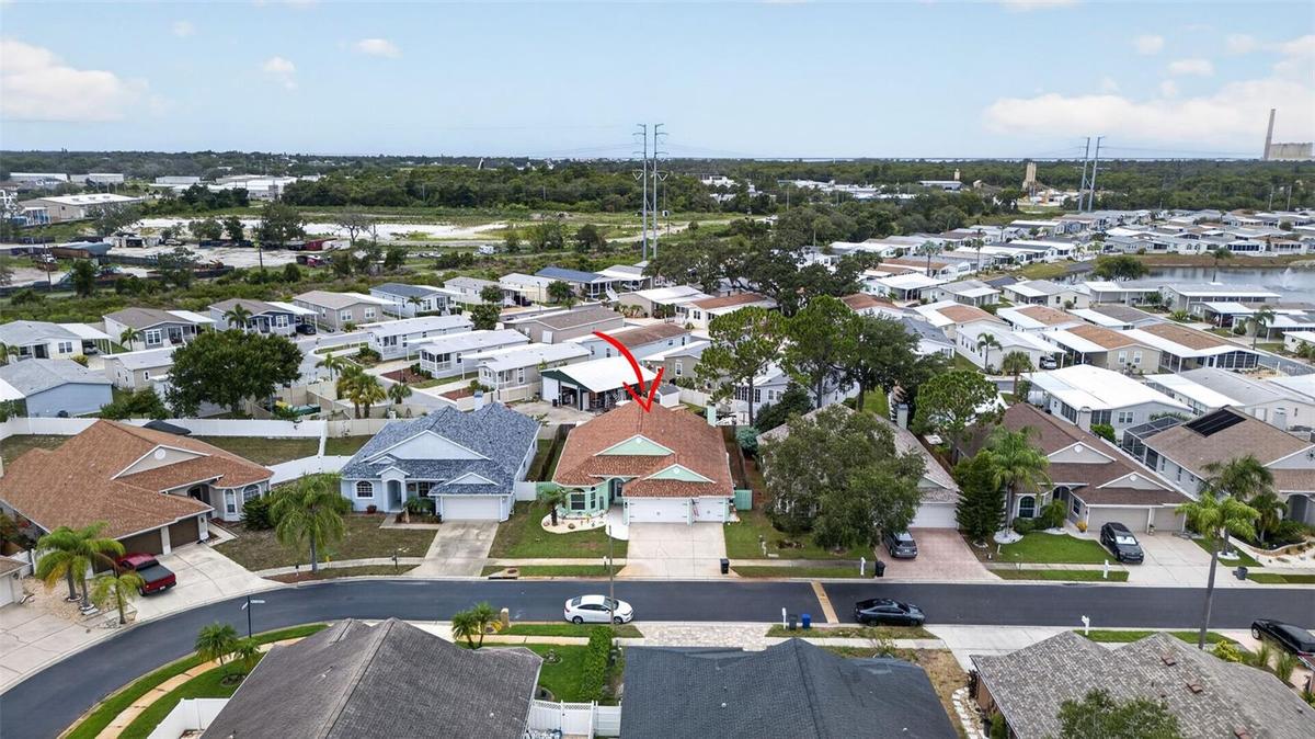 Arial view of the home