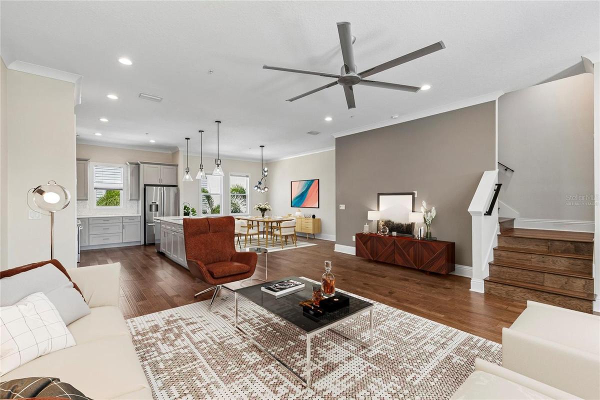 Kitchen, Living and Dining “virtually staged”