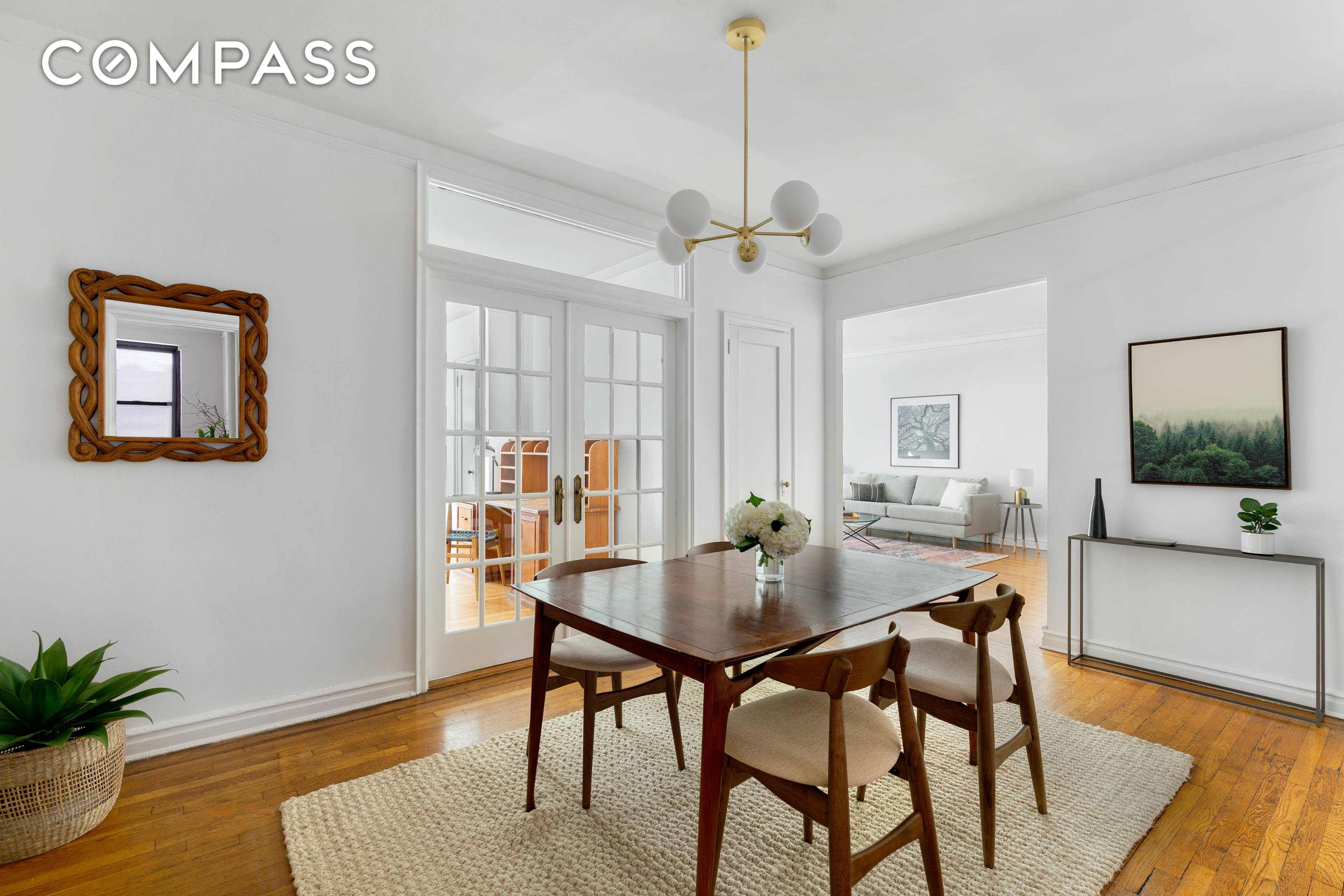 With a gracious layout, pre war charm and modern updates, this 1600SF approx.
