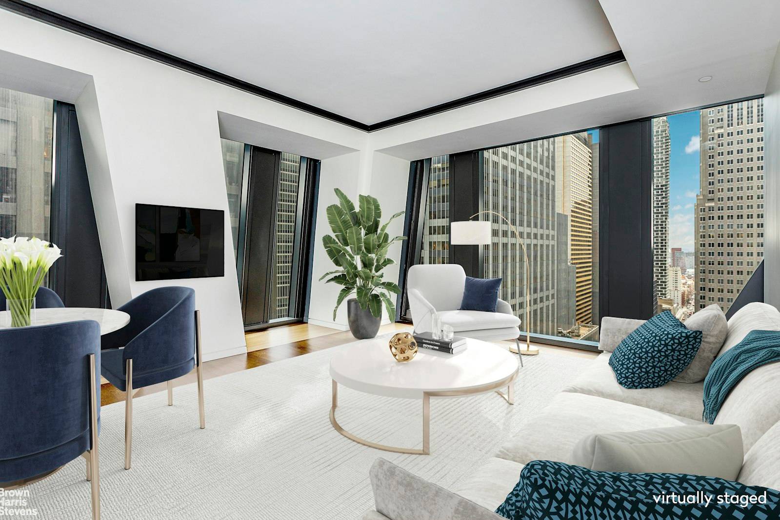 Large corner one bedroom residence in one of the most architecturally significant addition to the New York skyline designed by world reknowned Pritzker Prize winning architect Jean Nouvel.