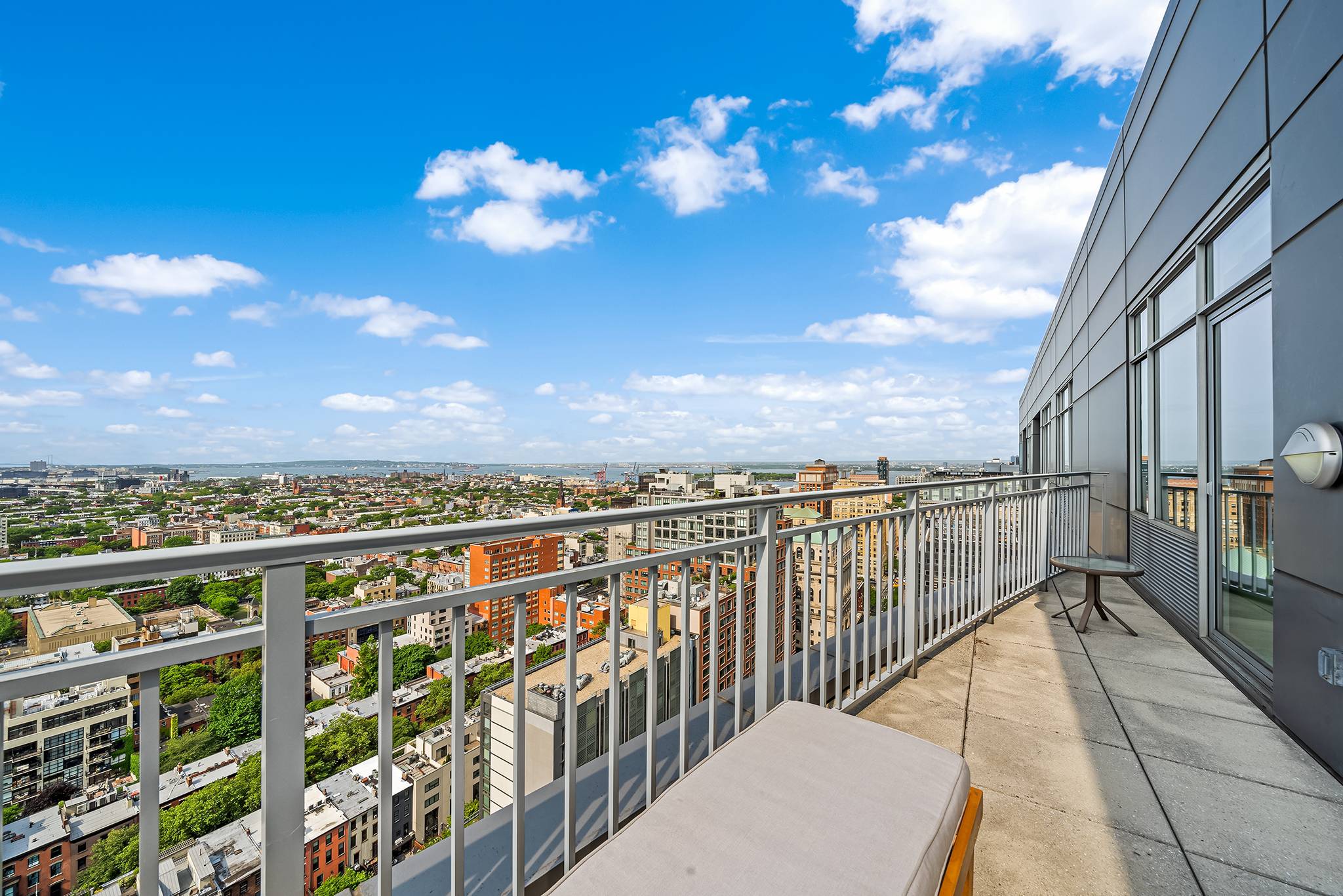 Enter this light filled split 2 bedroom 2 bath penthouse with terrace and you are immediately wowed by the endless open views of Downtown Brooklyn across to the Verrazano Bridge, ...