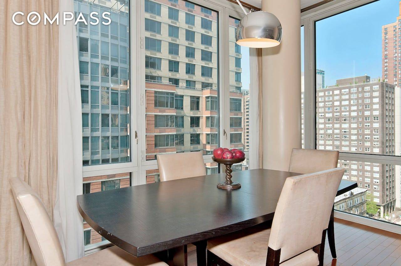 No amenity fees ! This stunning 2 bedroom apartment features wood floors, 3 Zone Central Heat AC, Washer Dryer, a large open chef s kitchen with etched glass cabinetry, crystalline ...