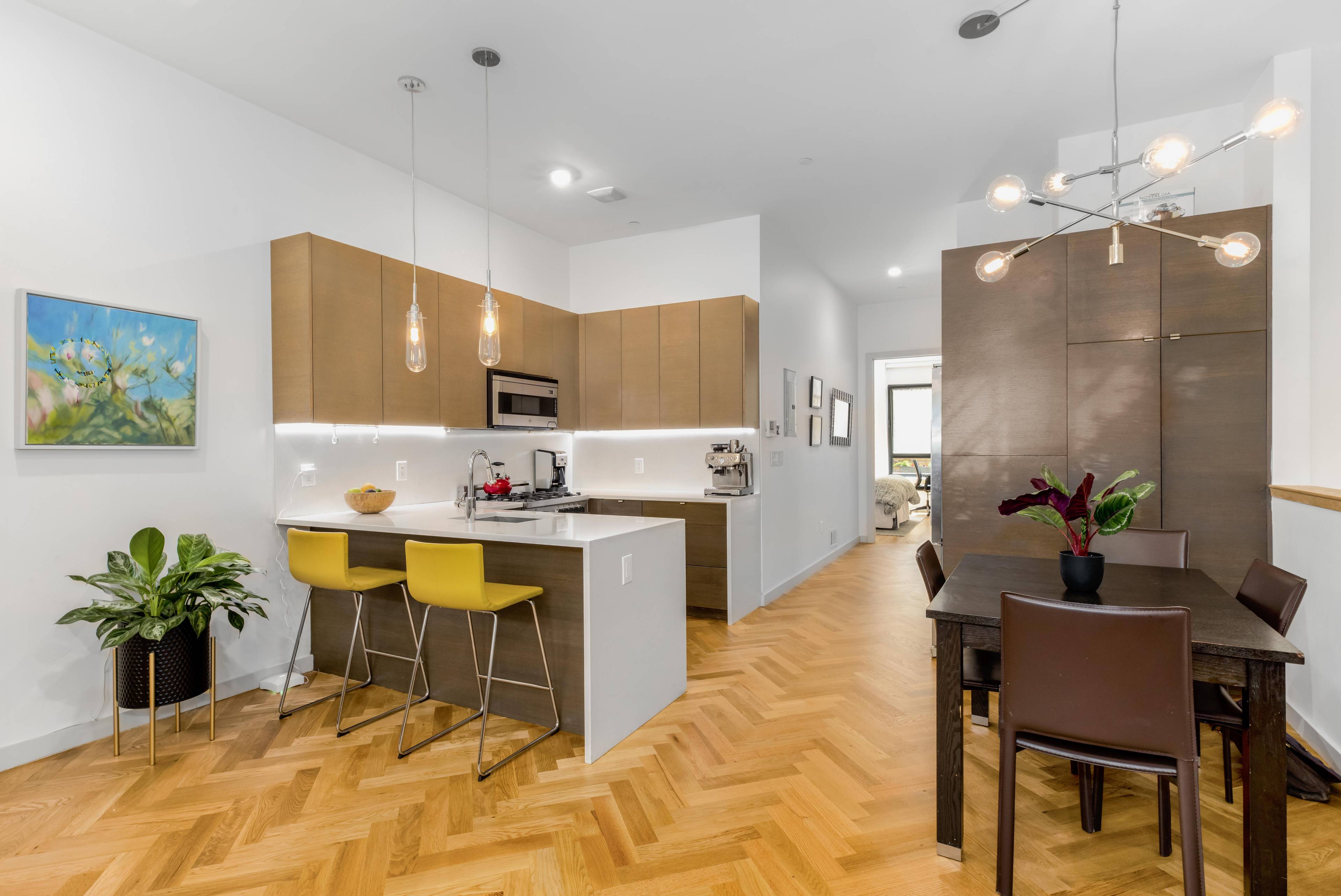 Make your Brooklyn backyard dreams a reality in this sun filled three bedroom, two and a half bathroom duplex condominium with two beautifully landscaped private outdoor spaces.