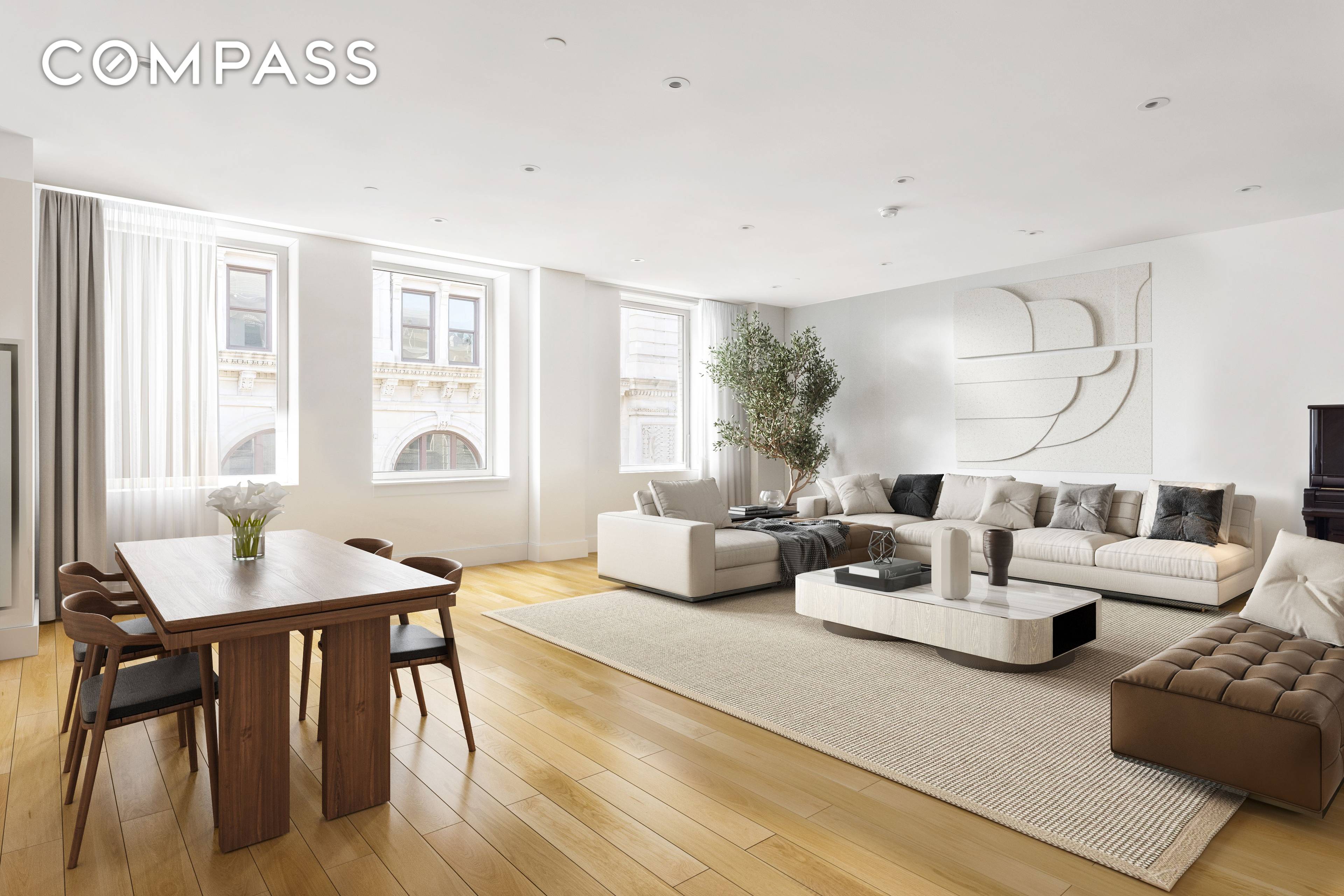 Embrace luxurious Tribeca loft living in this pristine three bedroom and four bathroom penthouse featuring impressive proportions and premium finishes in a full service contemporary condominium.