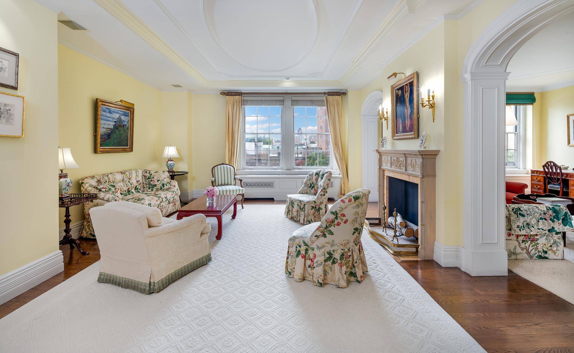 Spacious 2 Bedroom Home in a Park Avenue CoopEnter through a grand gallery with a domed ceiling and hidden alcove lighting.