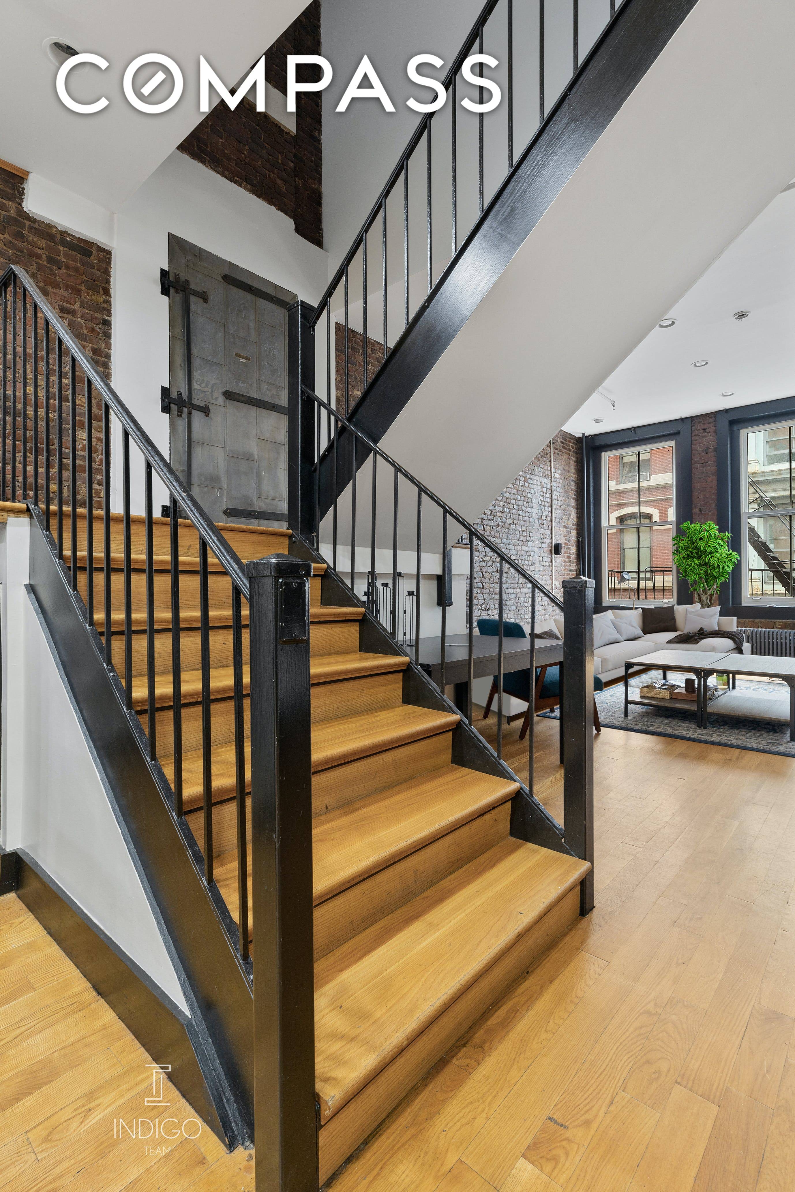 Welcome to Soho. We are thrilled to present a duplex penthouse loft with a private roof deck.