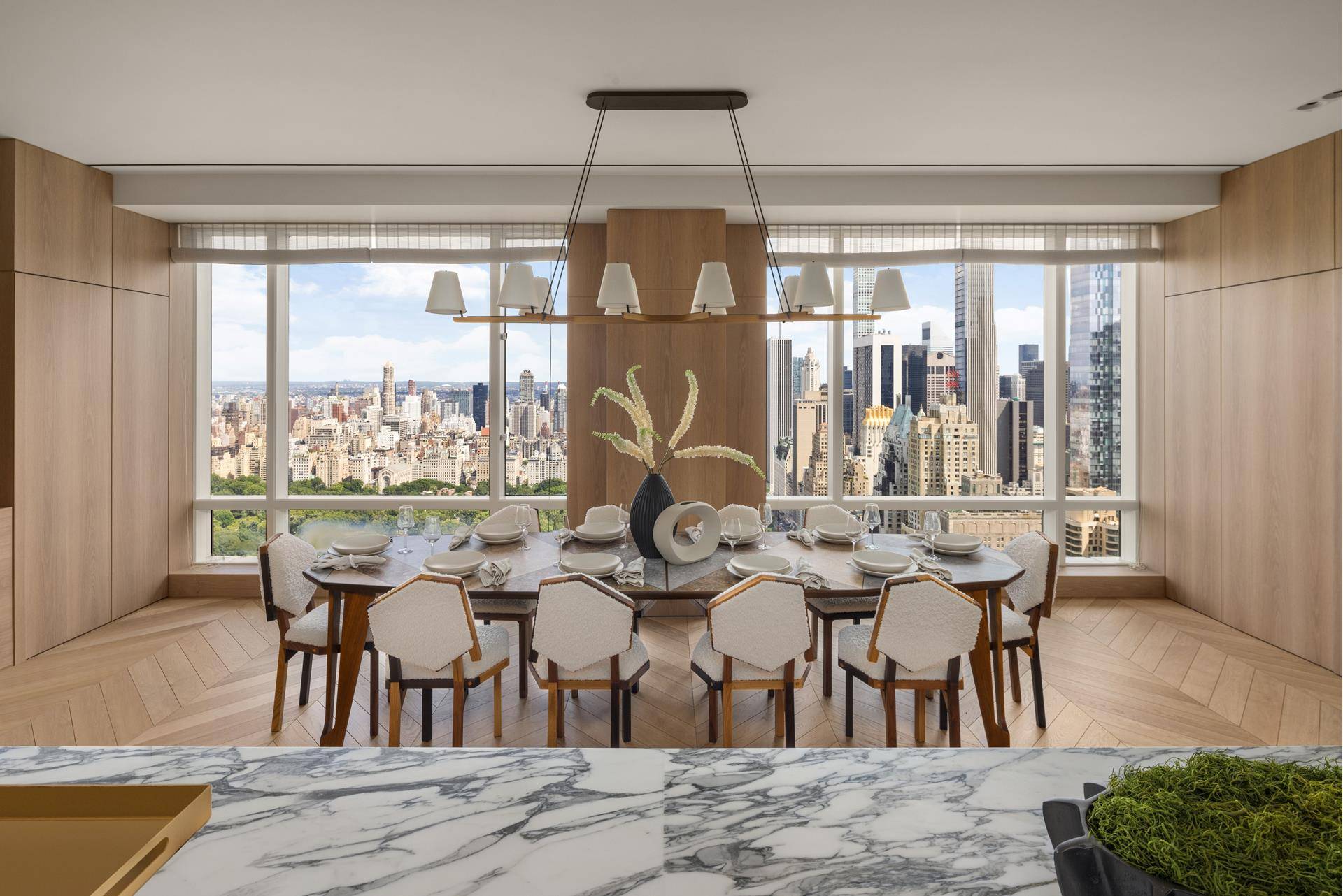 Beautifully renovated and never lived in, this 5 bedroom, 6 bathroom residence at 1 Central Park West offers graceful design and commanding views of Central Park.