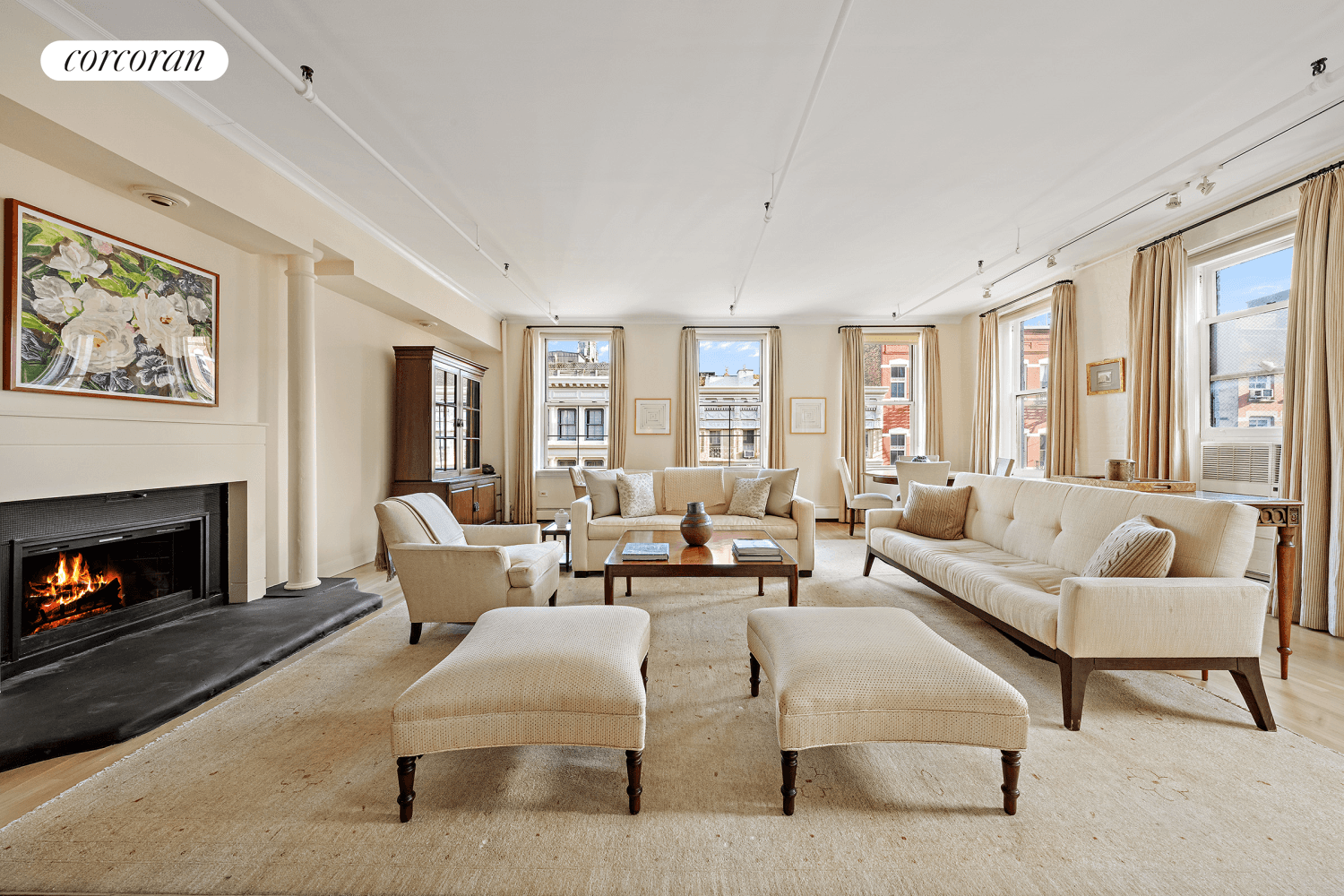 This bright, sophisticated SoHo loft is located on one of the most desirable blocks on West Broadway between Prince and Spring.