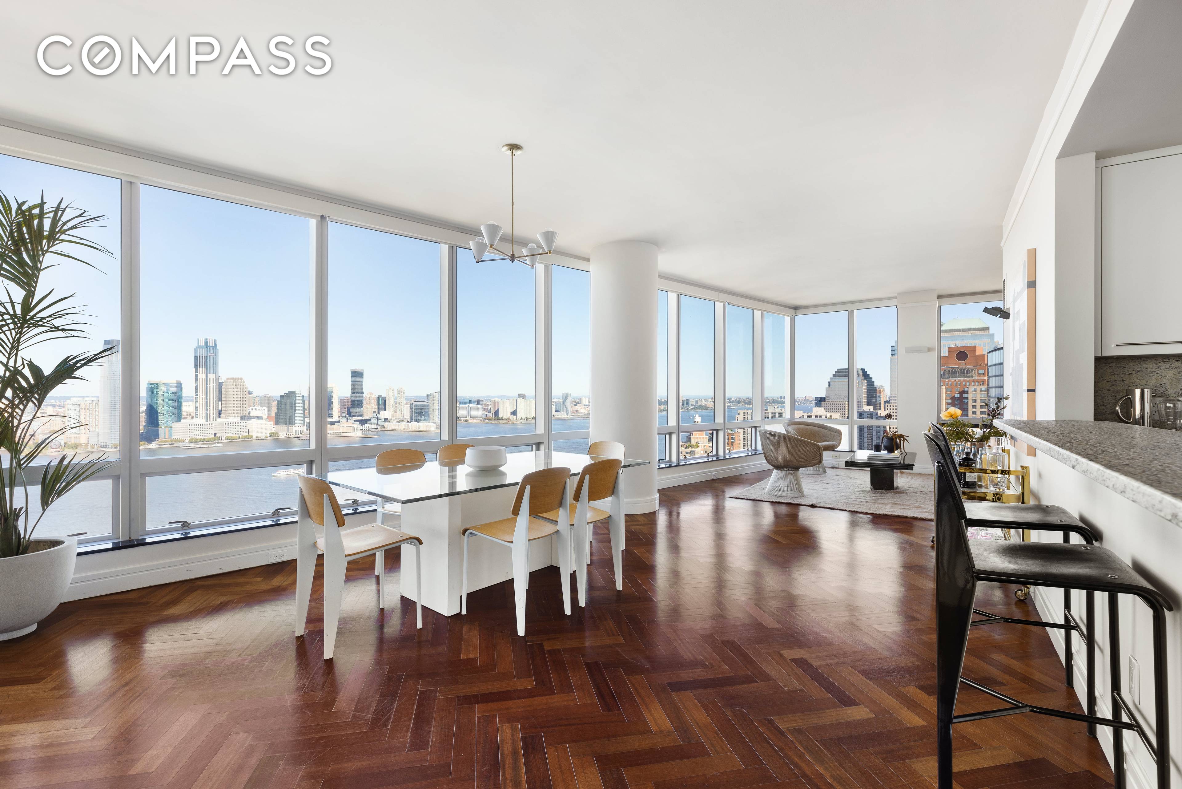 Luxuriate amongst stunning unobstructed river views of the Statue of Liberty and beyond from this high floor three bedroom, three and a half bathroom oasis in the sky at the ...