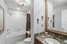 Full Bath on 1st Floor with Radiant Heated Floor and Tub