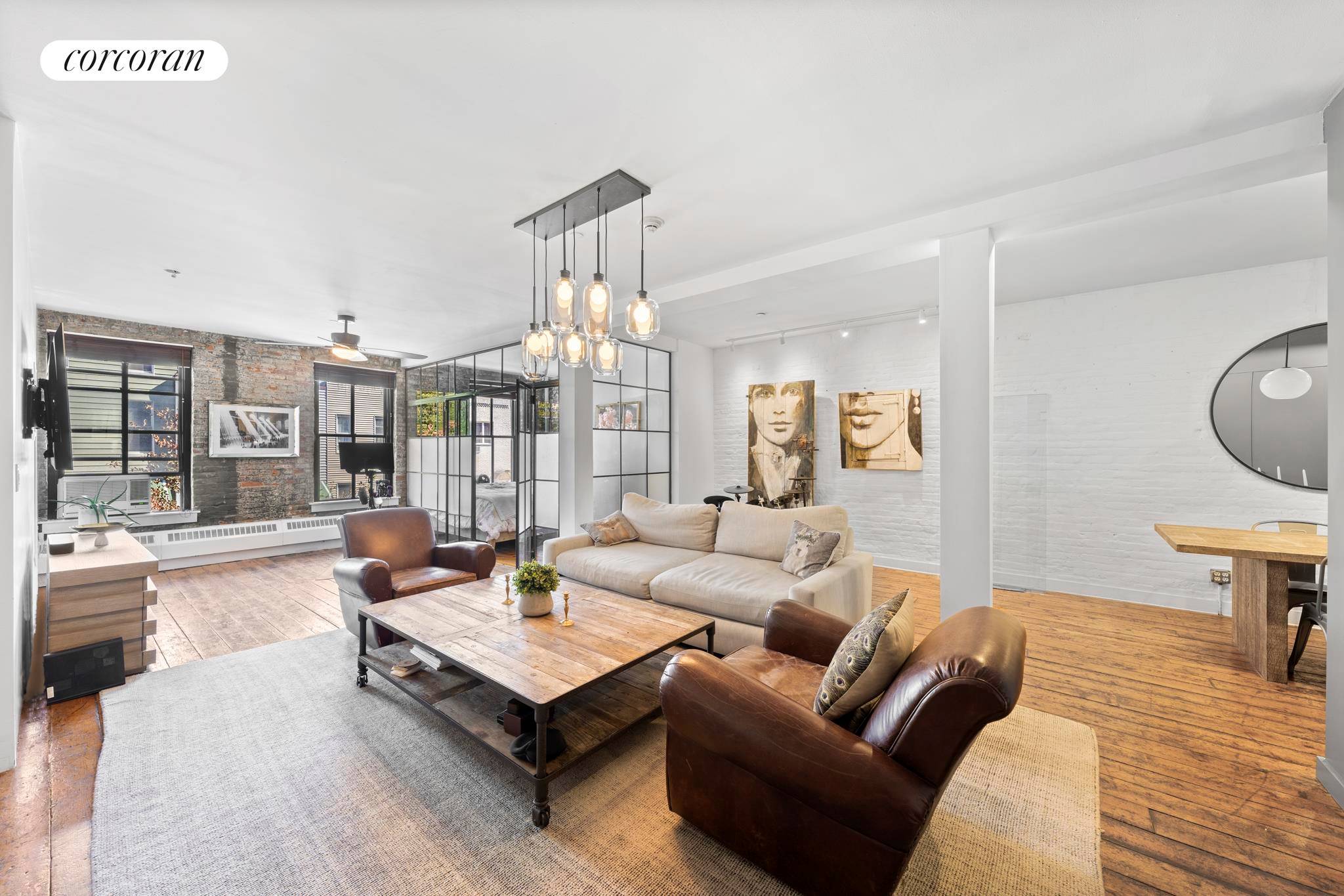 At the meeting of South Slope and Greenwood Heights is an apartment unlike the typical fair found in either neighborhood a SoHo style two bed, two bath loft.