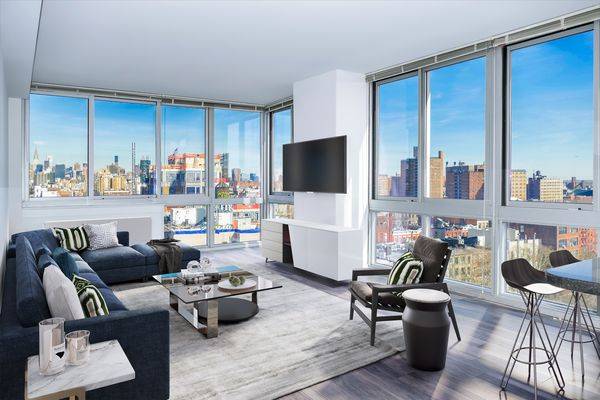 This renovated sunny corner 1BR 1BA features a very large separate Home office, floor to ceiling windows with open views to the east.