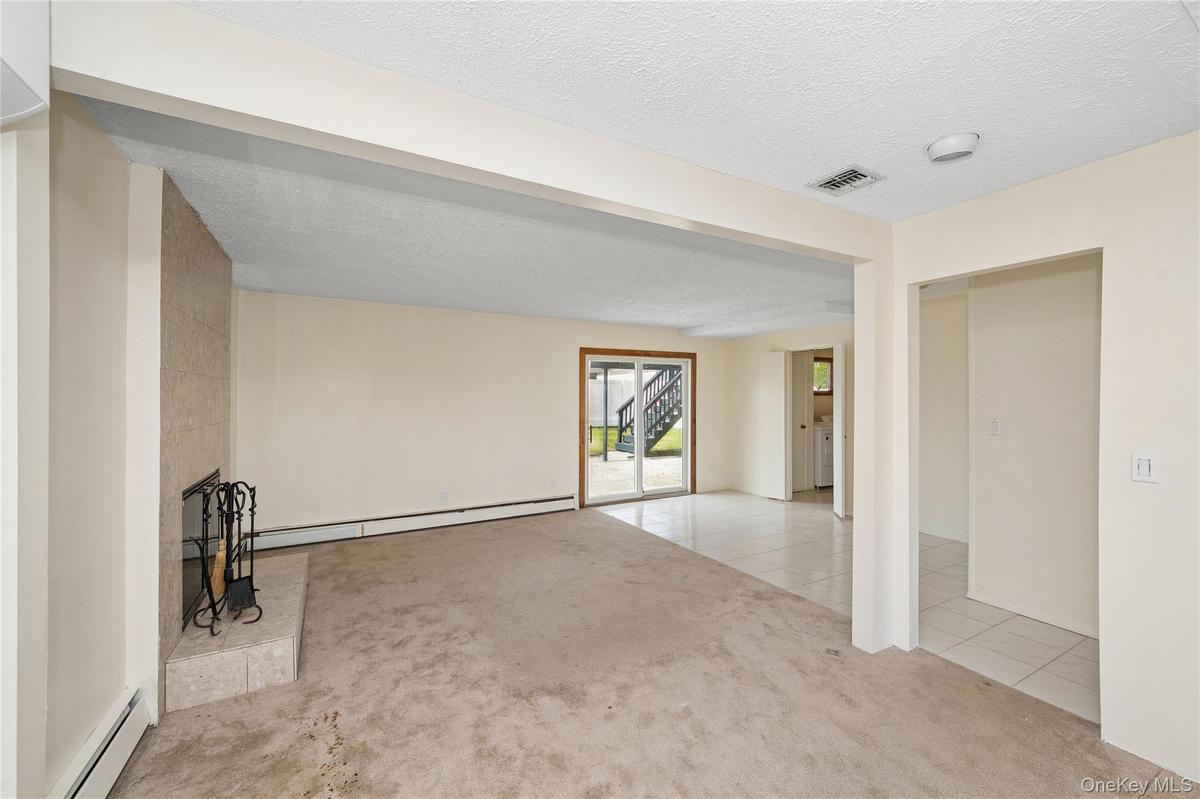 With fireplace