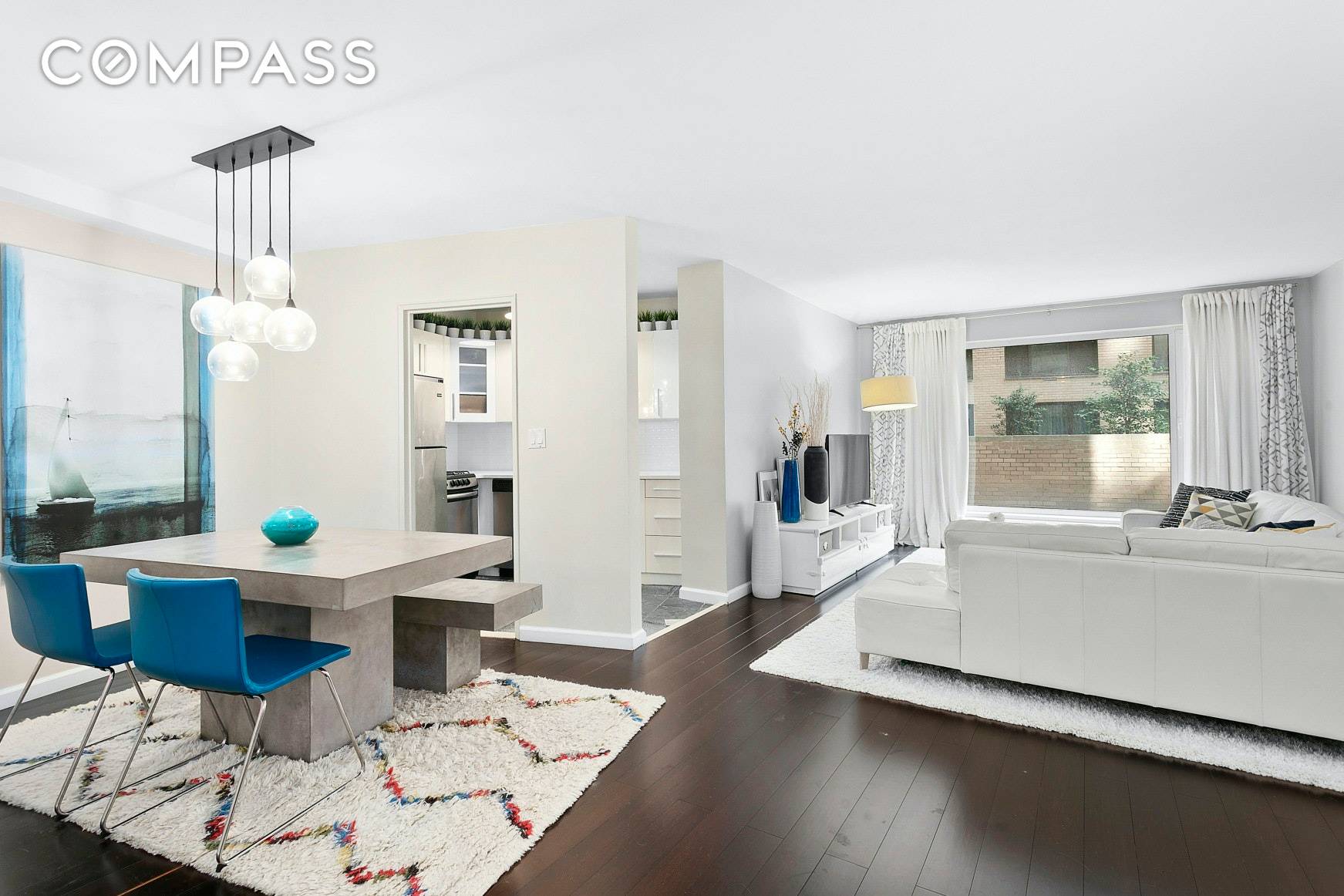 Sleek and modern over sized junior 4 apartment one bedroom plus bonus room at 200 Central Park South.