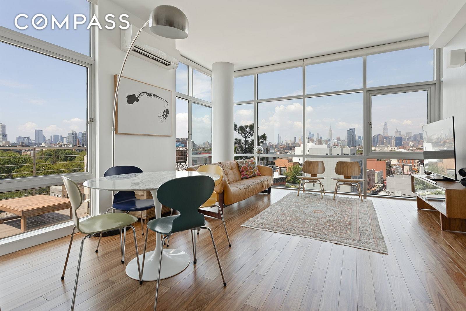 New to Market ! Stunning Penthouse in boutique Williamsburg Condo with jaw dropping Manhattan and Brooklyn views for only 1, 250, 000.