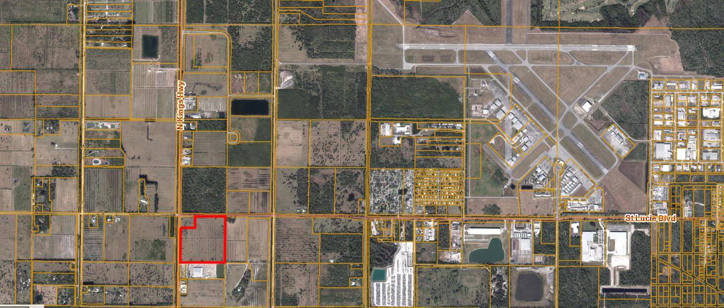 34 acres with Kings Hwy and St Lucie Blvd frontage.