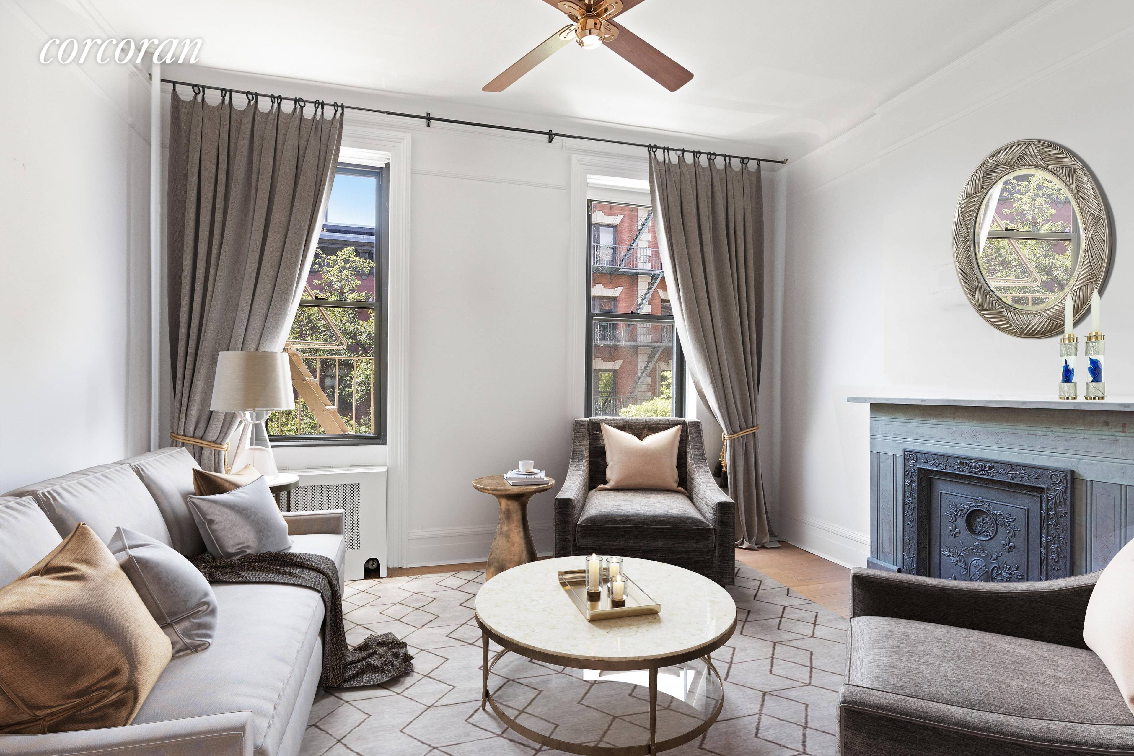 This 2 bedroom apartment in the heart of Chelsea features many charming details and original old world touches.