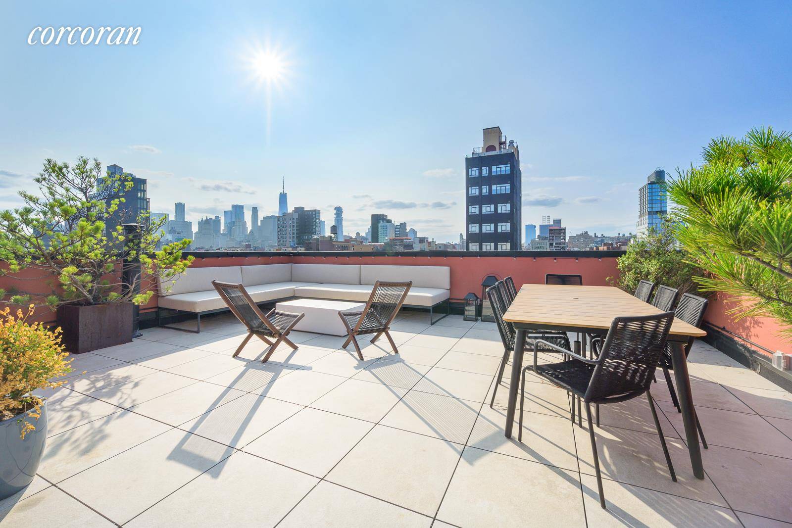 A rare 1667sqft trophy loft Penthouse with a spectacular roof terrace with sweeping bird's eye downtown views is available on the Lower East Side's liveliest block.
