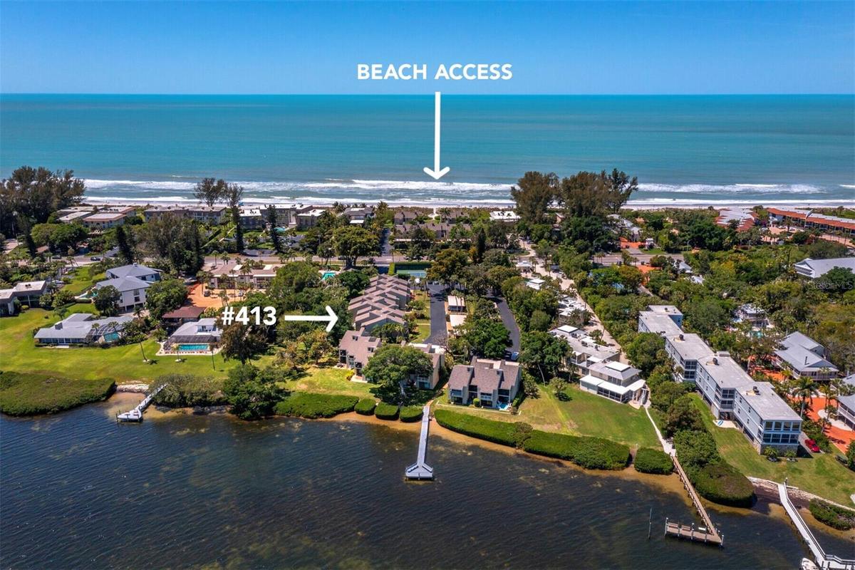 drone view of building and beach