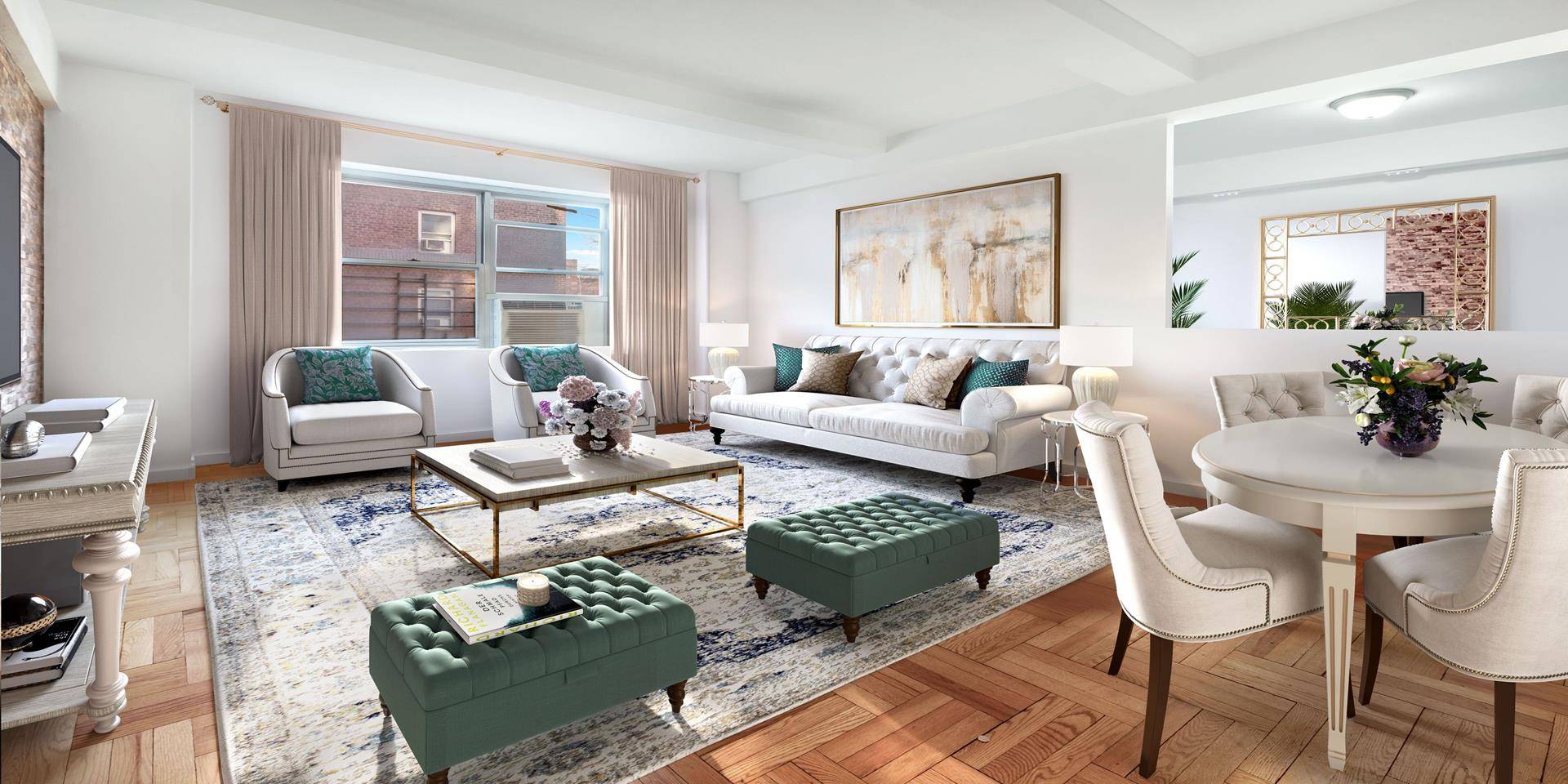 Perched on the second floor, this sprawling 1, 000sf 2BR home features dual southern and eastern exposure, flooding the apartment with light.