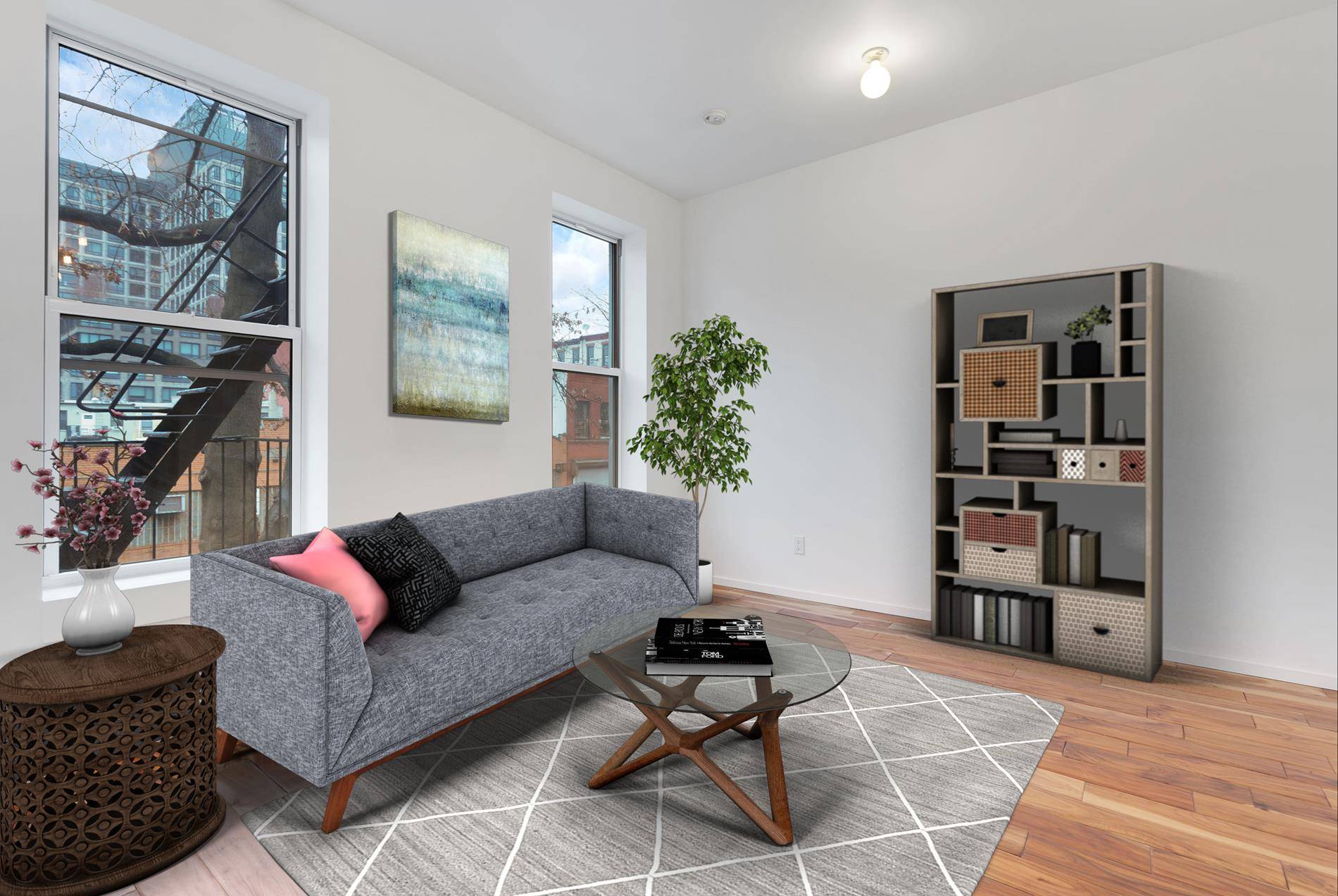 Immaculate and bright Architect designed alcove studio with separate sleeping area located on a tree lined street in the heart of Prospect Heights and close to everything this vibrant neighborhood ...