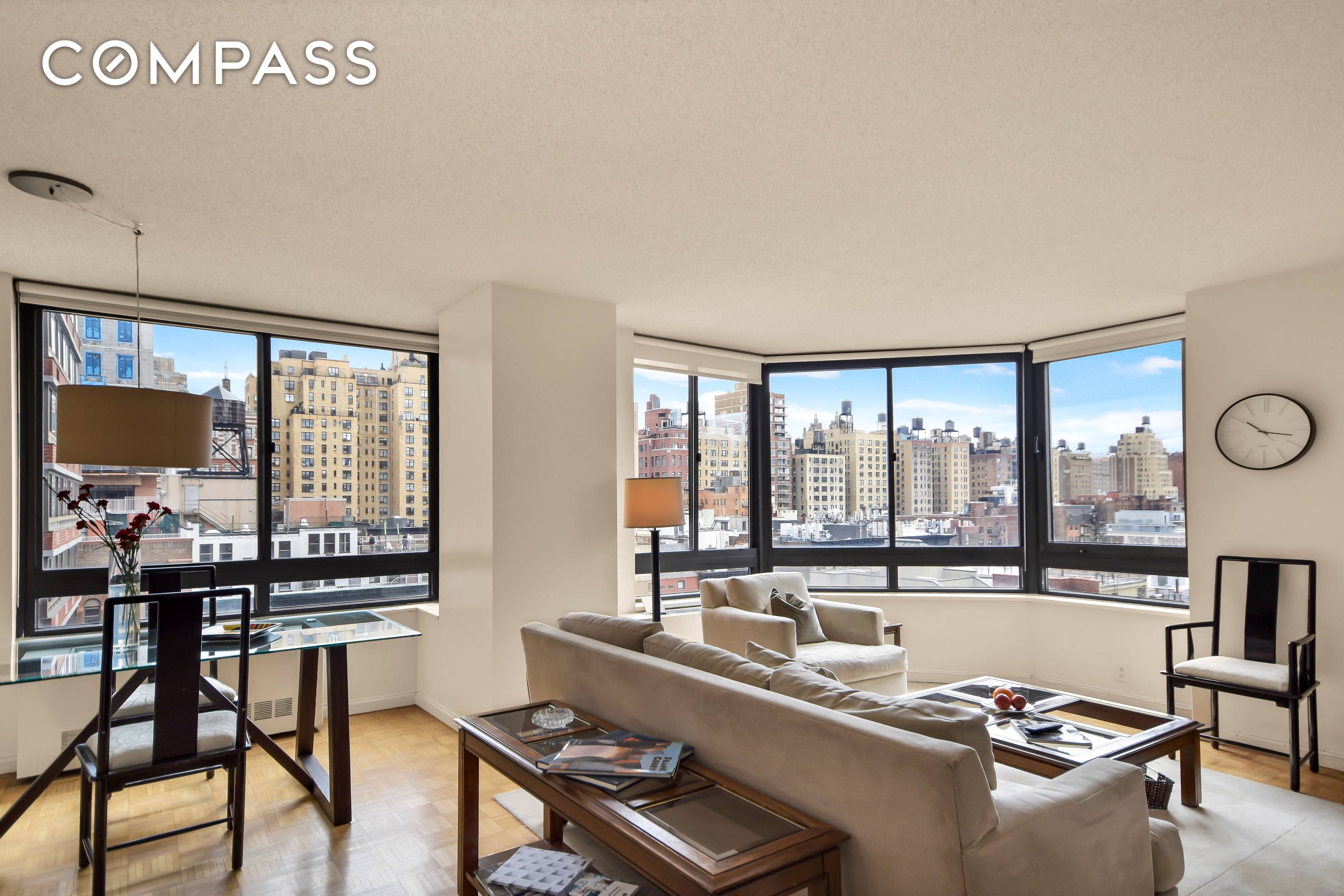 Fully Furnished Only 12 Month Lease Sun filled, Spacious, one bedroom apartment at The Bromley Condominium, one of the most desired Upper West Side locations.