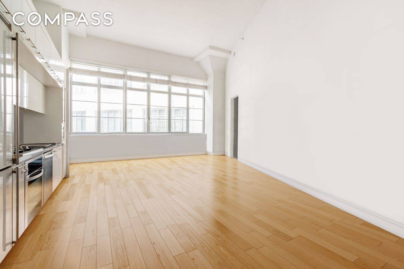 Loft like sun drenched 1 bed 1 bath available for rent at the Arris lofts condo in Long Island City.