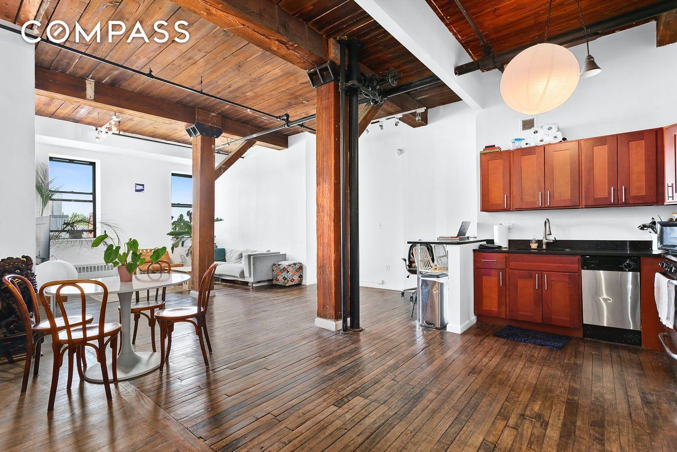NO FEE ! A spectacular opportunity to reside in a massive 1, 200 sq ft Three Bedroom Two Bathroom home at the Knitting Factory Lofts in Clinton Hill !