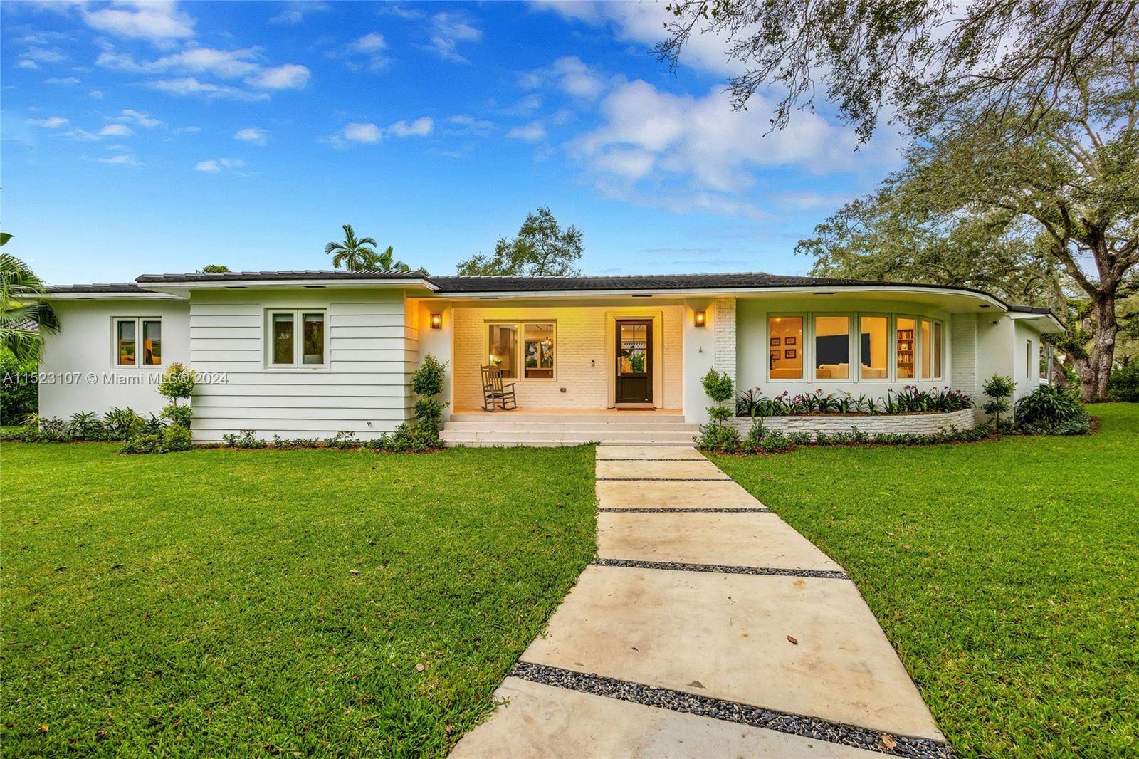 Nestled on a serene, tree lined street in the prestigious South Coral Gables area, this beautifully renovated residence spans 2, 717 square feet and is comprised of 4 bedrooms, 3.