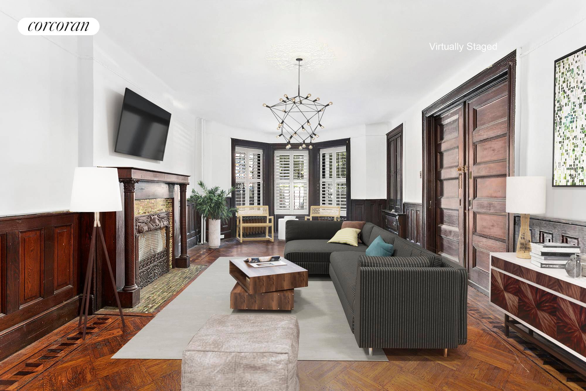 A proper home would best describe this 2 family brownstone.